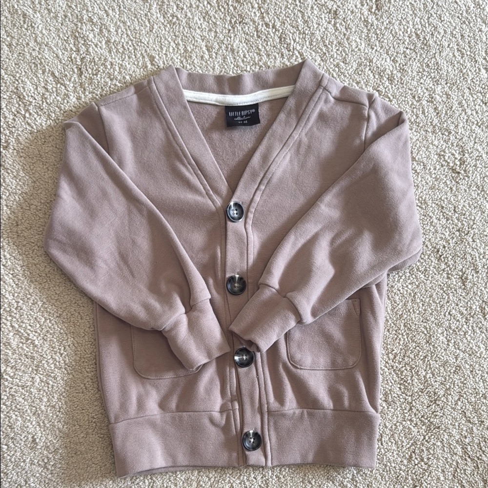 Little Bipsy Taupe Cardigan